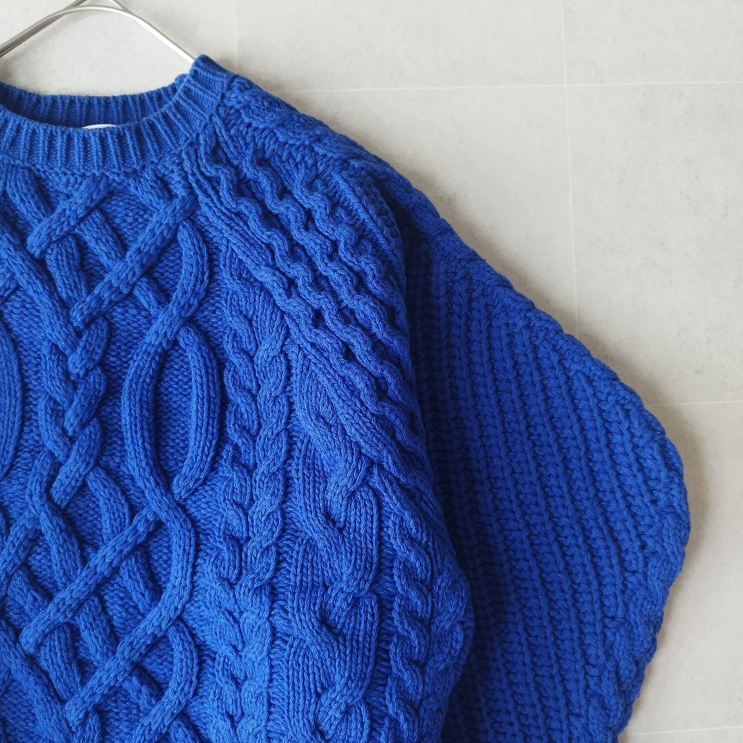 個性派エンフォルド Aran Pattern Volume Sleeve ニット