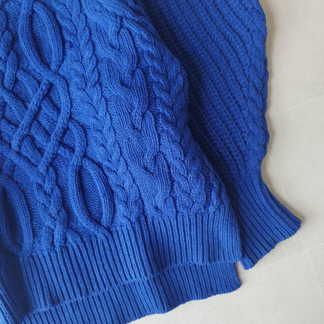 個性派エンフォルド Aran Pattern Volume Sleeve ニット