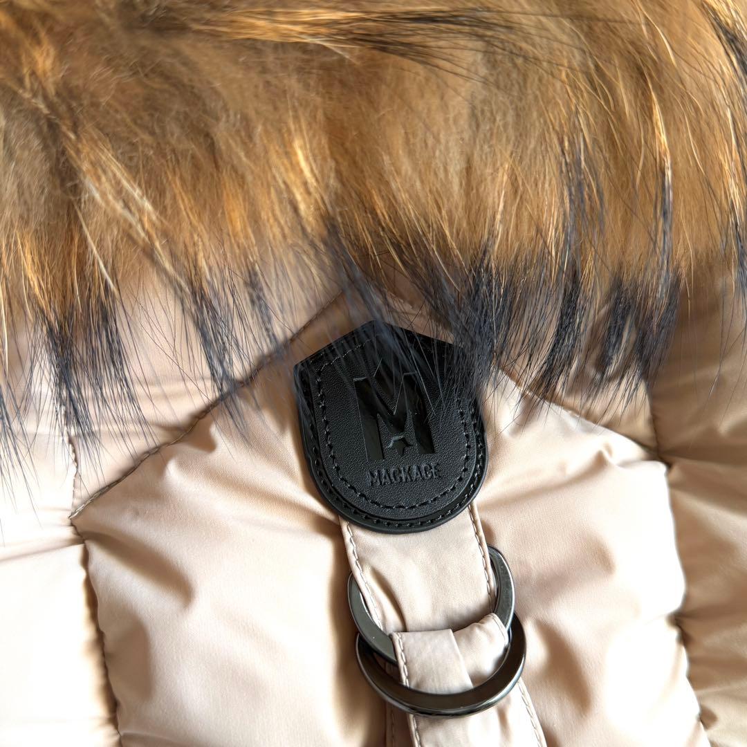 極美品 マッカージュ CALLA-F フードファー付き ロングダウンコート XL