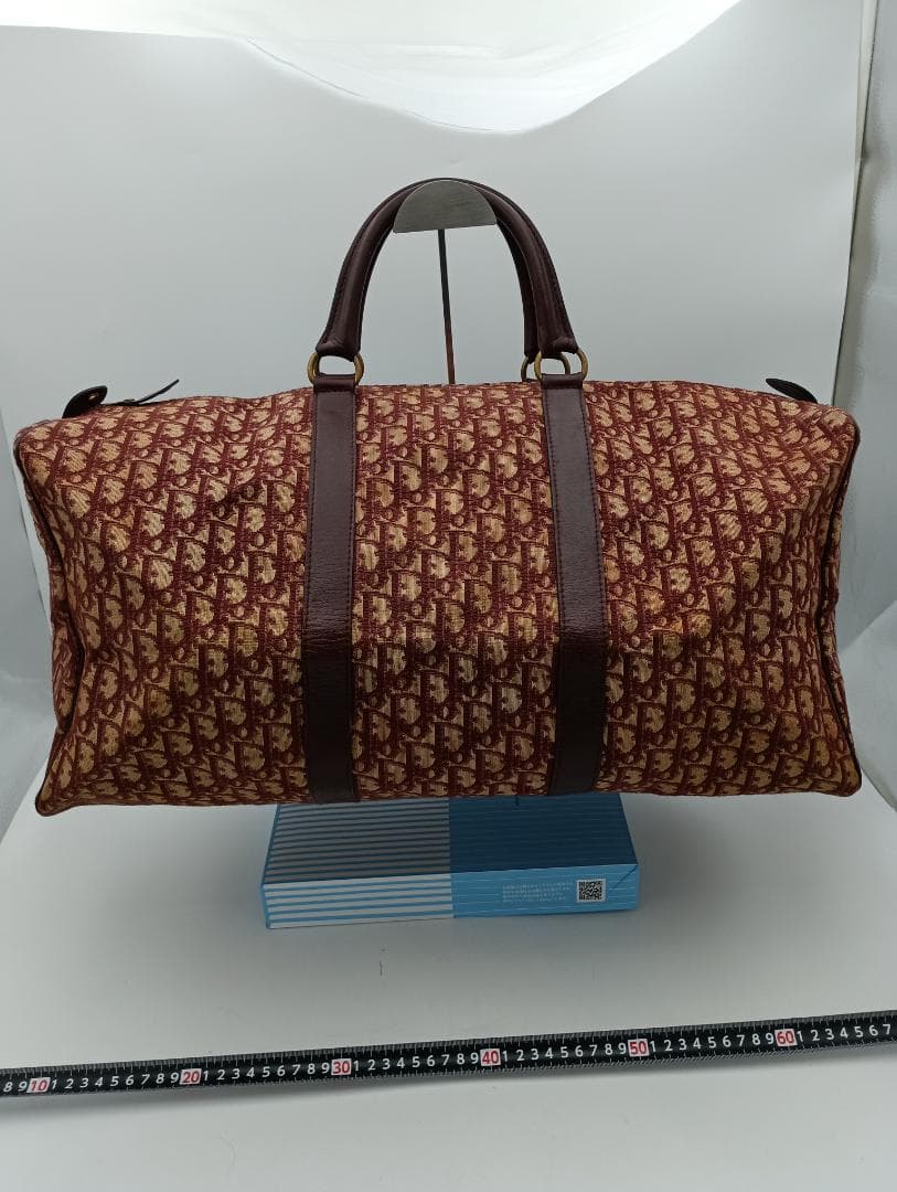 ディオール　トロッター　ボストンバッグ　赤　ヴィンテージ　ECLAIR