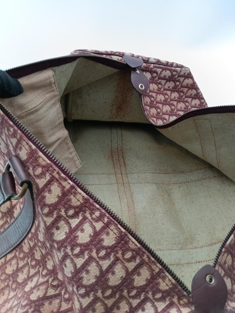 ディオール　トロッター　ボストンバッグ　赤　ヴィンテージ　ECLAIR