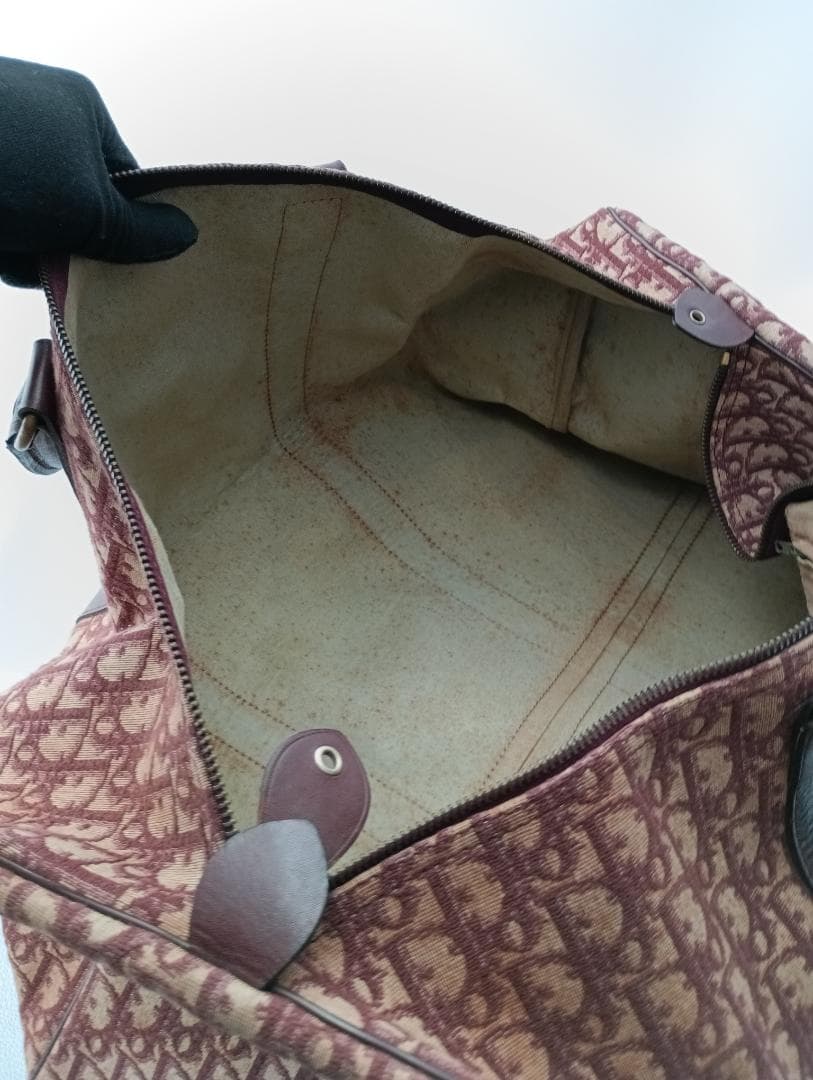 ディオール　トロッター　ボストンバッグ　赤　ヴィンテージ　ECLAIR