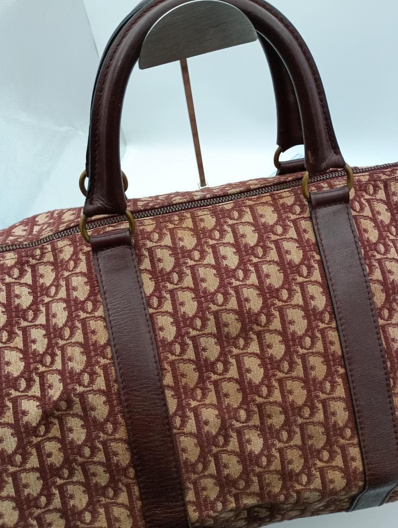 ディオール　トロッター　ボストンバッグ　赤　ヴィンテージ　ECLAIR