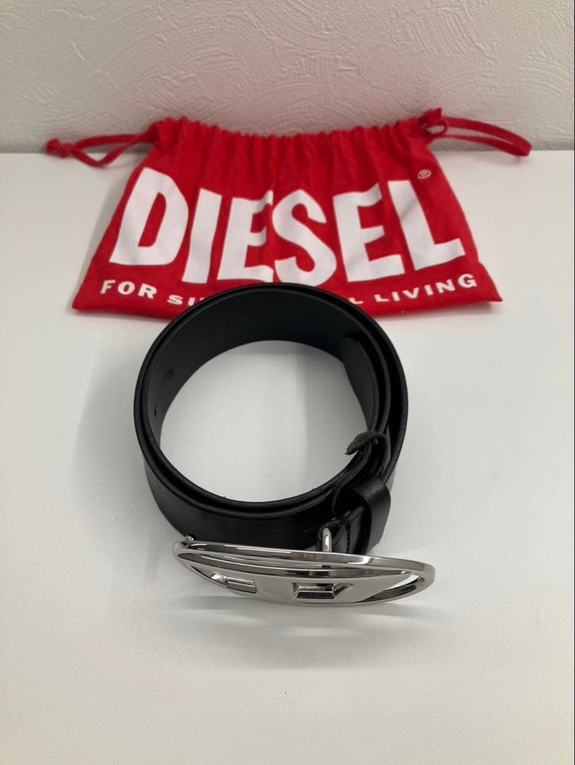 DIESEL（ディーゼル）B-1DR レザーベルト 75/30 シルバーバックル