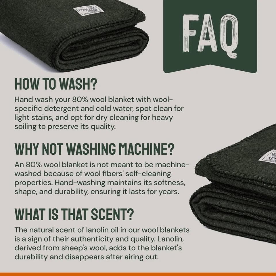 登山☆キャンプに☆Woolly Mammoth Wool Blanket