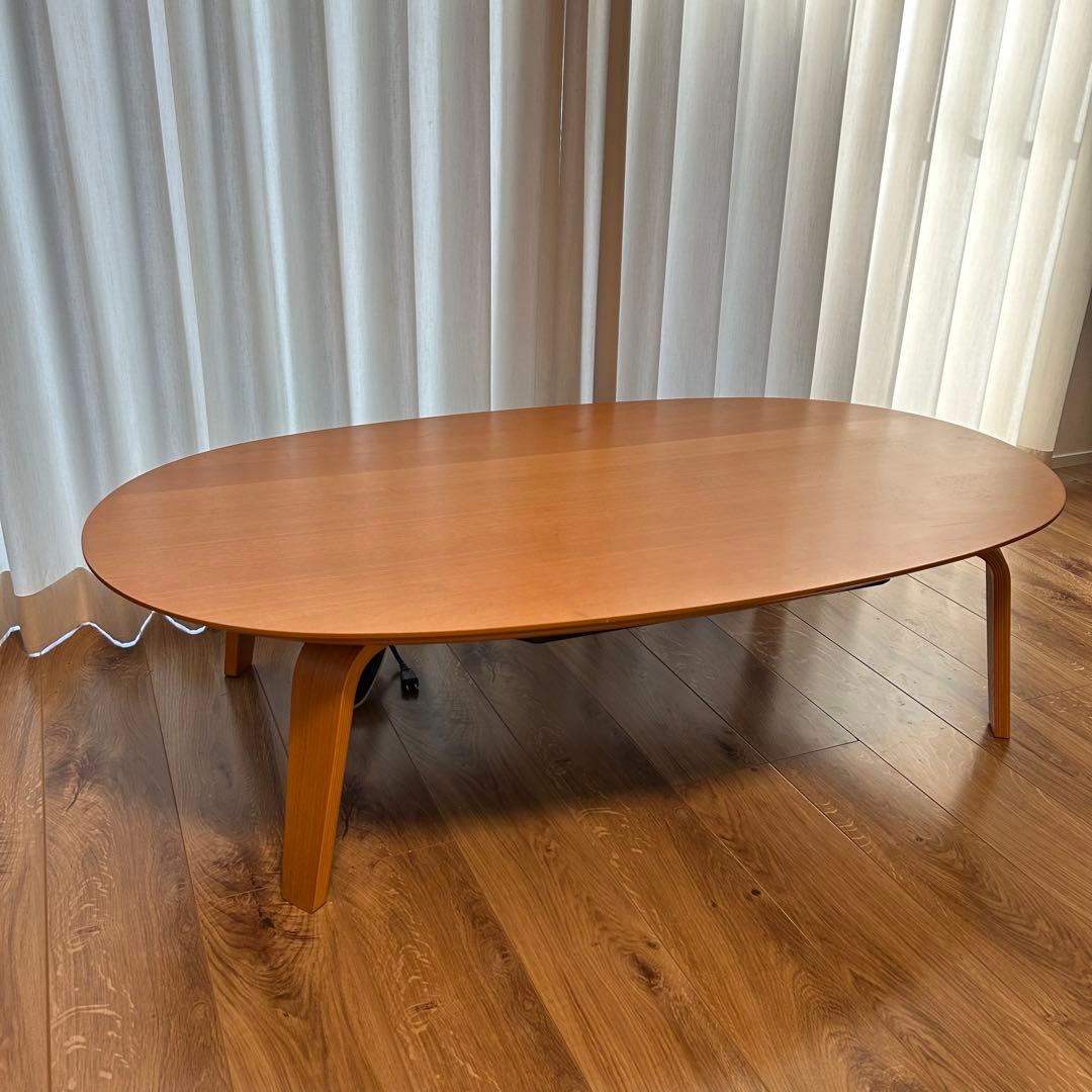 無印良品 テーブル 楕円形こたつ本体 タモ材曲木脚 ＭＪ‐ＫＤＦ１３４０Ｂ
