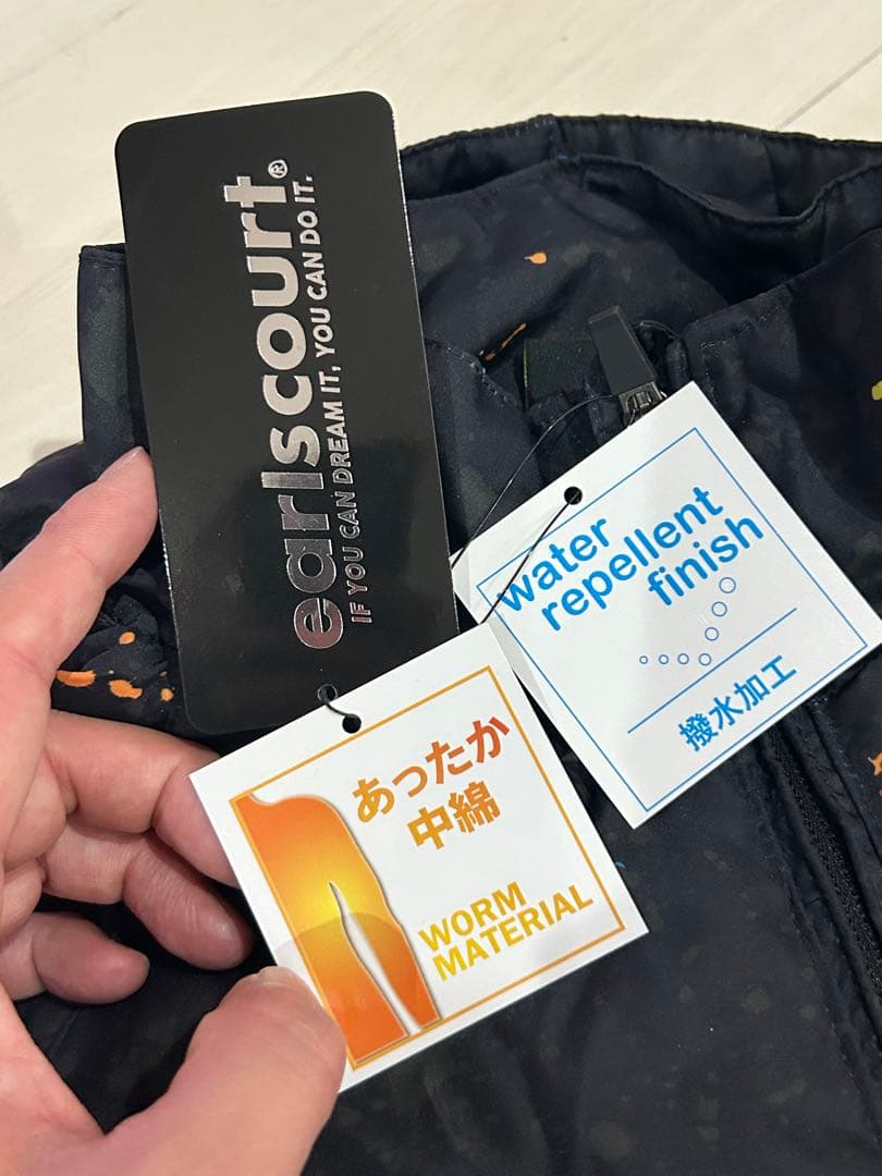 earlscourt 撥水加工 ブラック 中綿ウェア上下セット Sサイズ