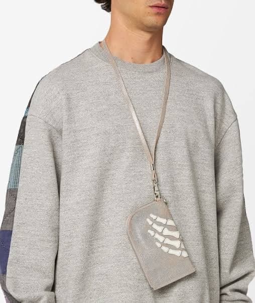 kapital レザー THUMBS UP BONE ネックBAG シルバー