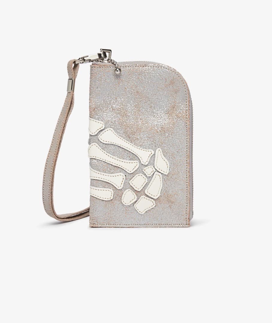 kapital レザー THUMBS UP BONE ネックBAG シルバー