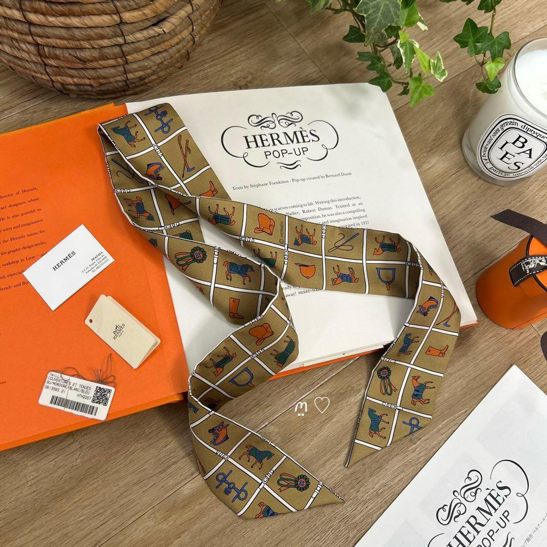 HERMES　エルメス　ツイリー　馬着　ホースモチーフ　シルクスカーフ