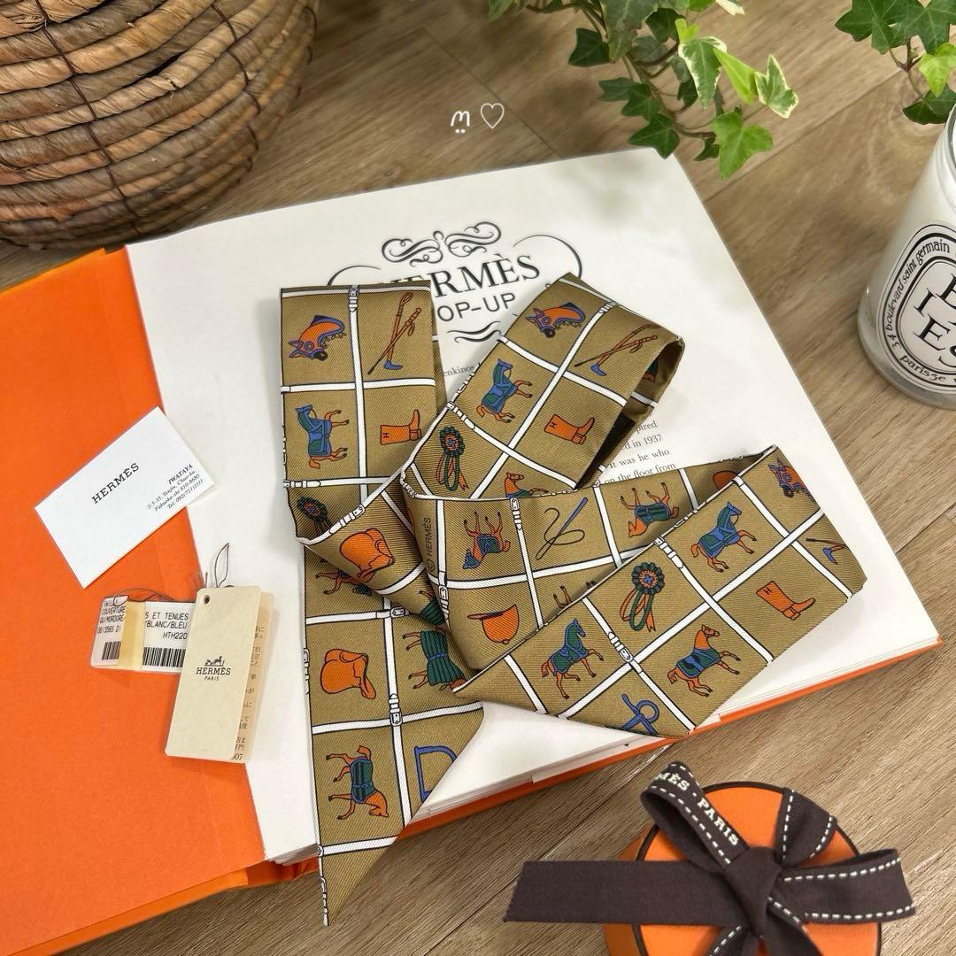 HERMES　エルメス　ツイリー　馬着　ホースモチーフ　シルクスカーフ