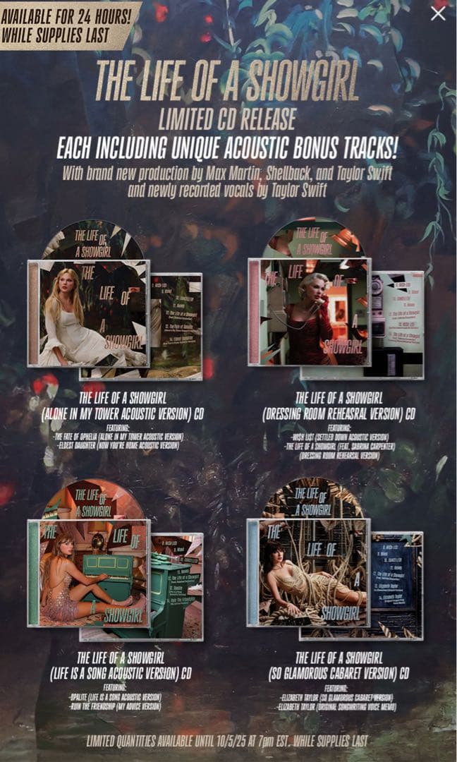 THE LIFE OF A SHOWGIRL 限定盤CD セット①特別価格