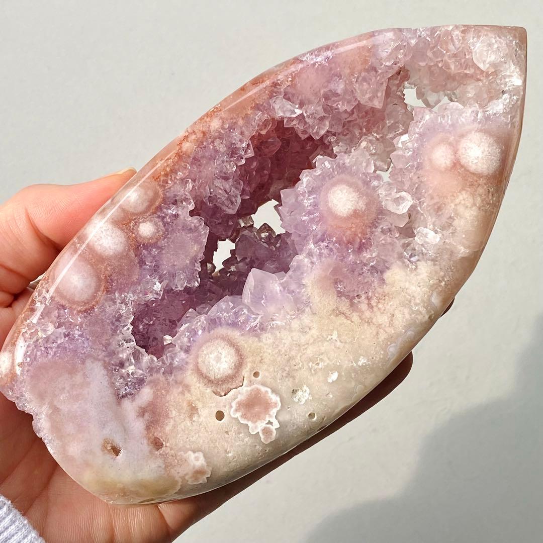 ★★★破格大特価【 高品質 ピンクアメジスト フラワーアゲートドゥルージー