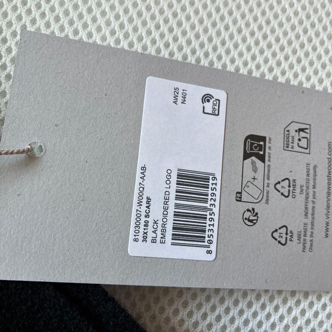 新品　Vivienne Westwood マフラー　ウール　ORB ブラック