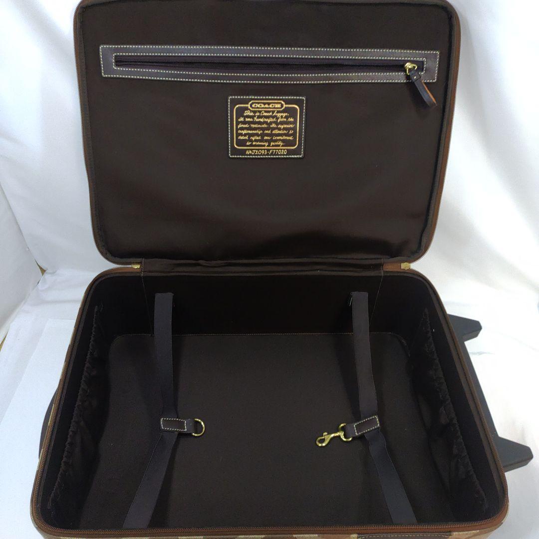 【美品】コーチ キャリーケース 旅行鞄 キャンバス×レザー シグネチャー