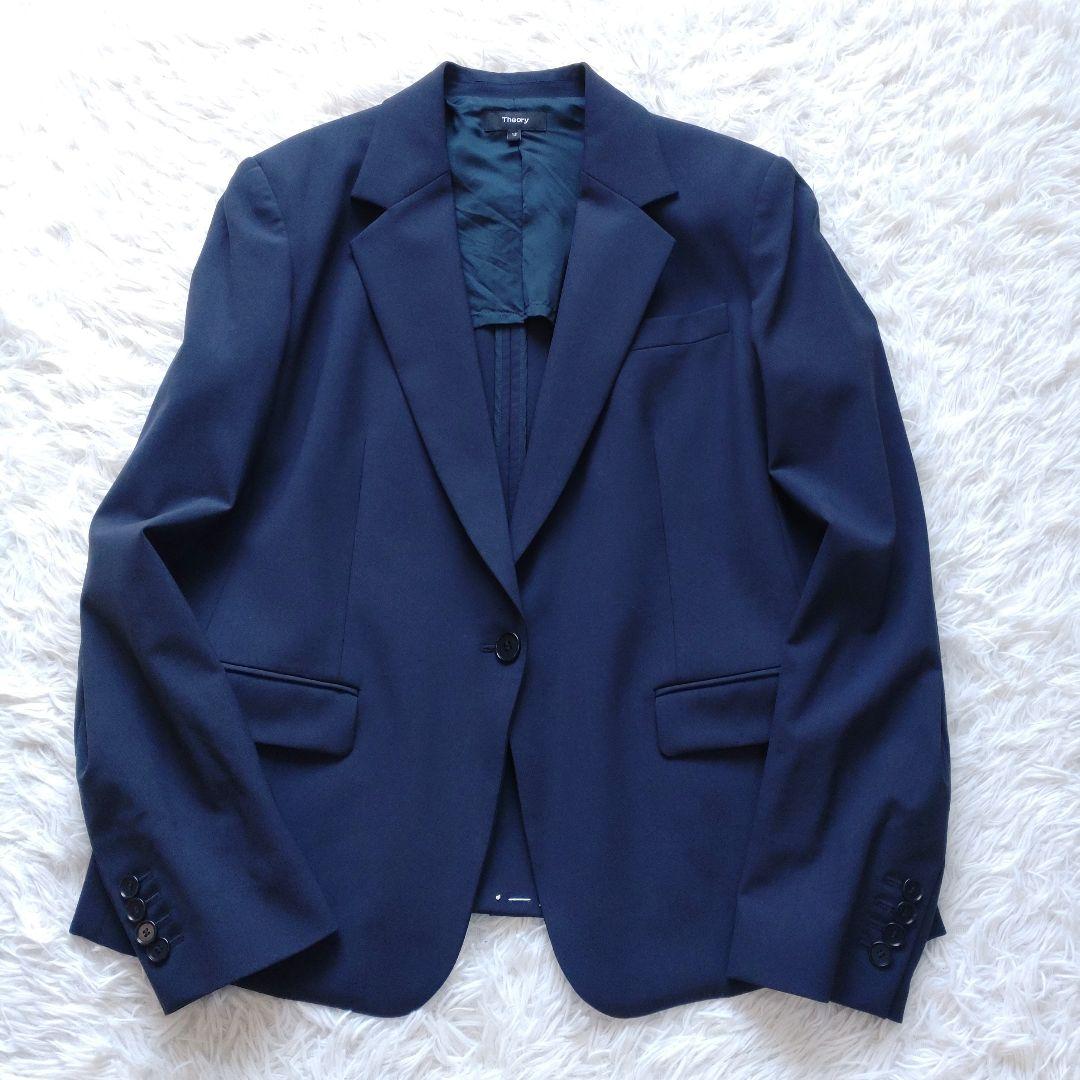 【大きいサイズ】Theory パンツスーツ セットアップ ネイビー ウール