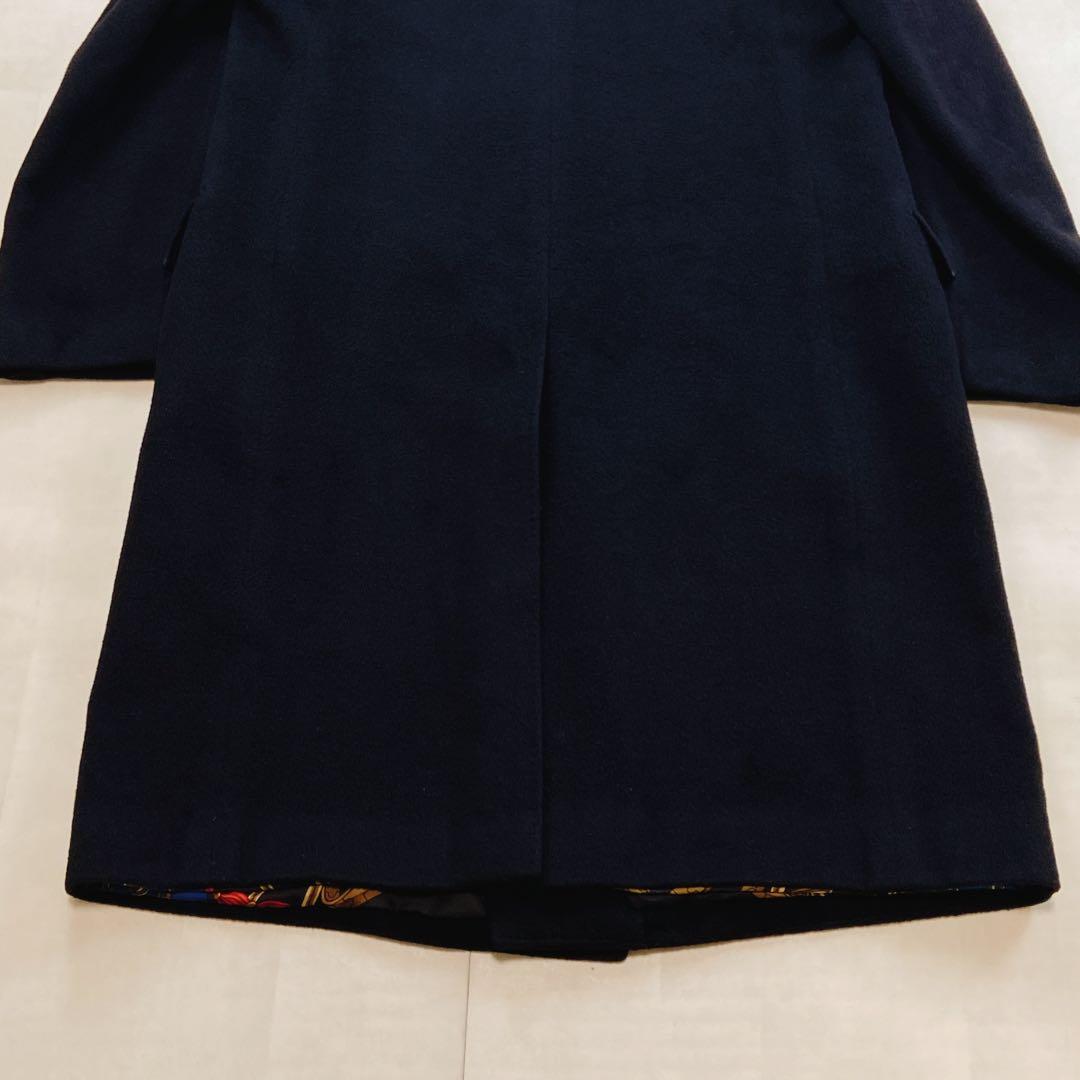 ヘルノ カシミヤ シルク100 ダブルチェスターコート52XL スカーフ柄