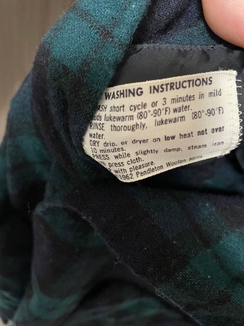 Pendleton ウールネルシャツ 黒と緑のチェック