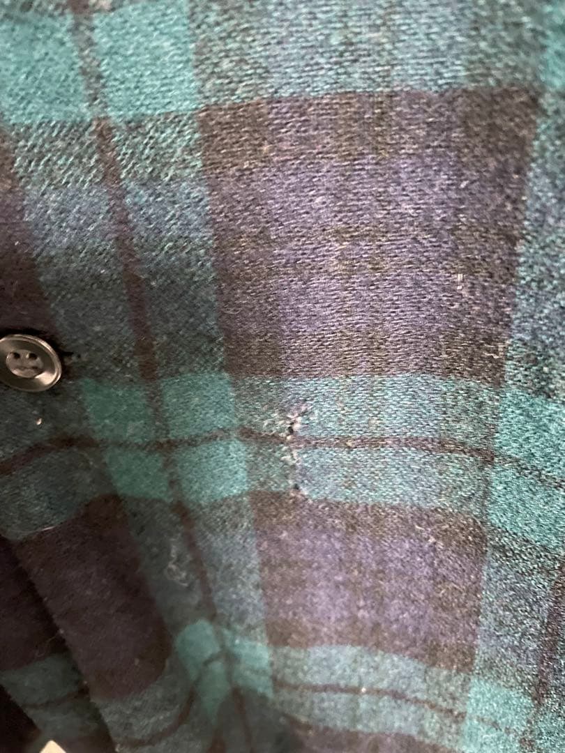 Pendleton ウールネルシャツ 黒と緑のチェック