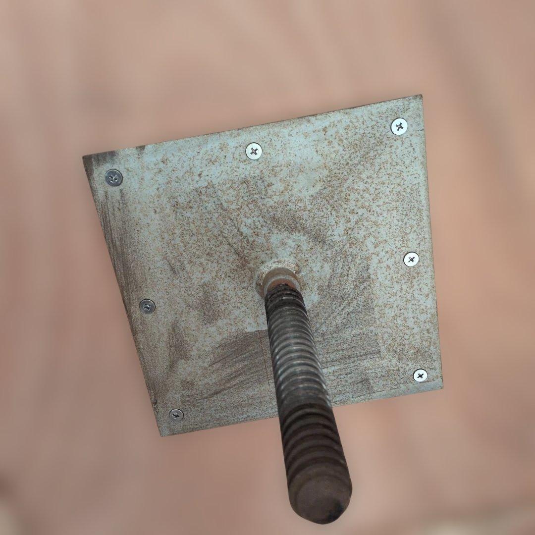 ブロカントフランス天板木製三脚式正方形回転テーブル