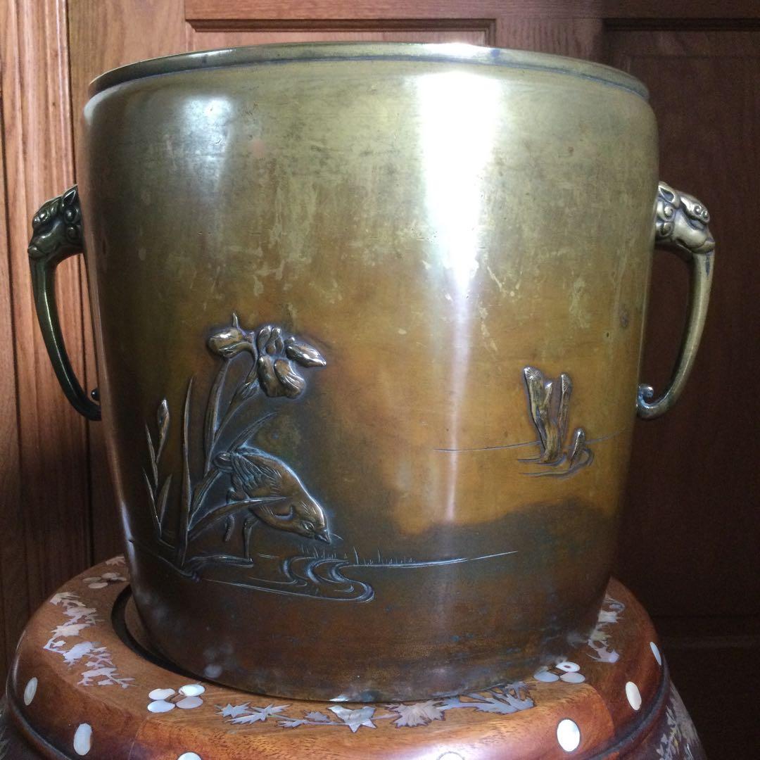 真鍮製火鉢、骨董品