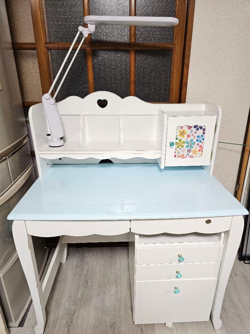 みーホワイトデスク LEDライト付き