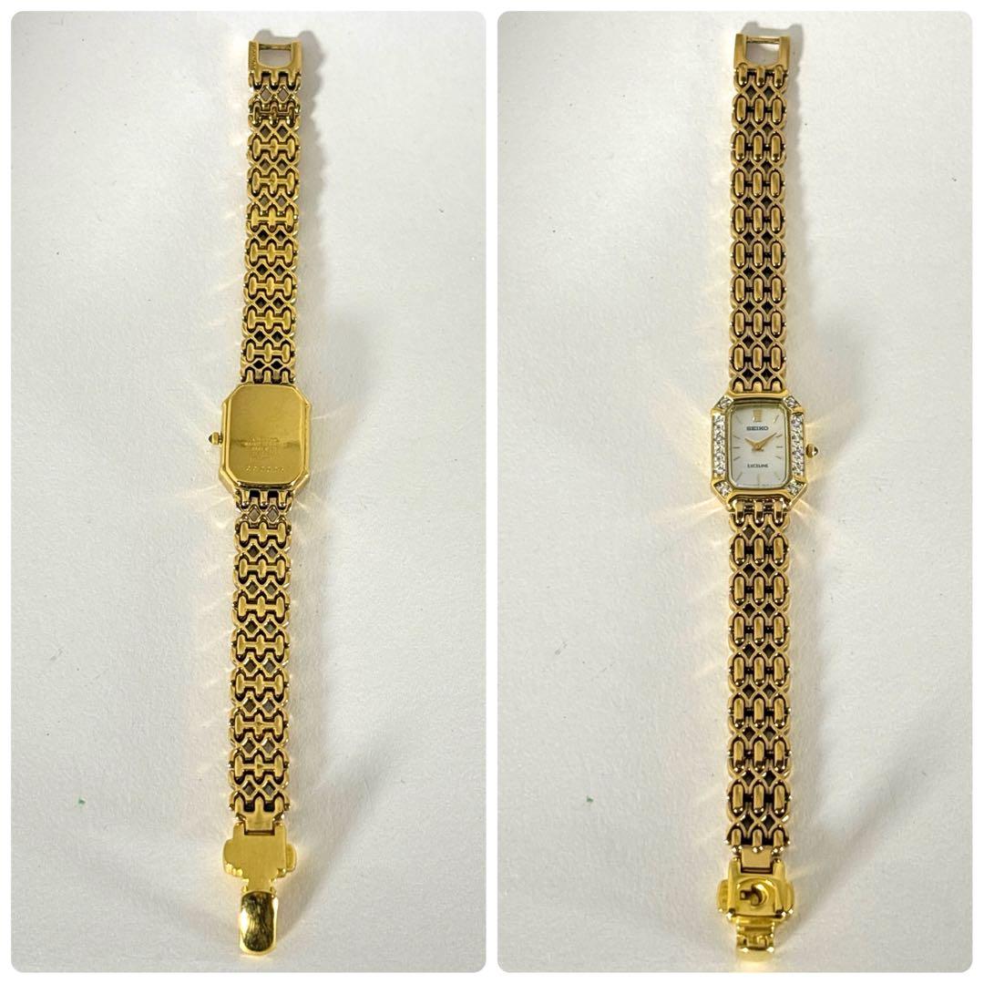【新品電池 稼働】SEIKO レディース時計 ダイヤ シェル文字盤 エクセリーヌ