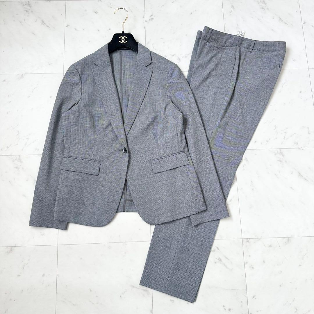極美品✨NEW YOKER ニューヨーカー　パンツスーツ　スーツ　千鳥柄　L