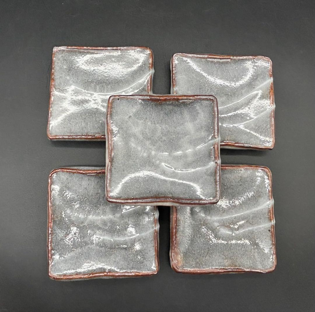 陶器　美濃焼　荘山窯　鼠志野　林亮次　皿　5枚　共箱あり　希少品　未使用品