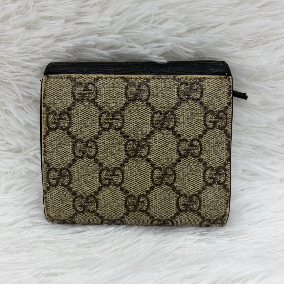 美品✨グッチ 二つ折り財布 GGロゴ マーモント PVC GG柄 ブラック