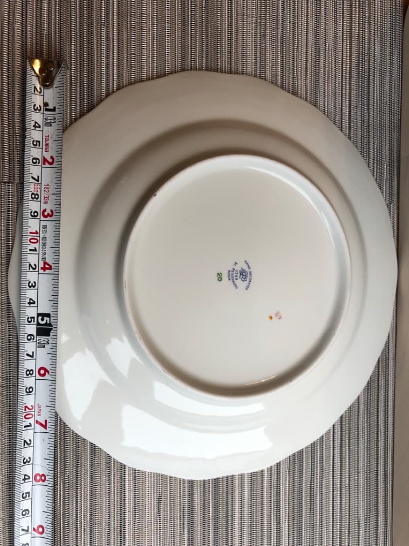 ロモノーソフ　青い幾何学模様の波形皿 2枚セット