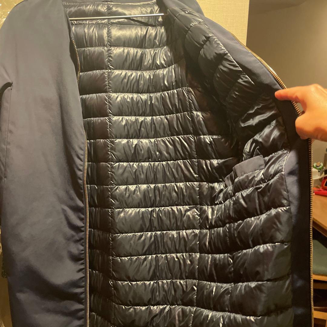 【お値下げしました】HERNO ヘルノ ノーカラーコート 七分袖 紺