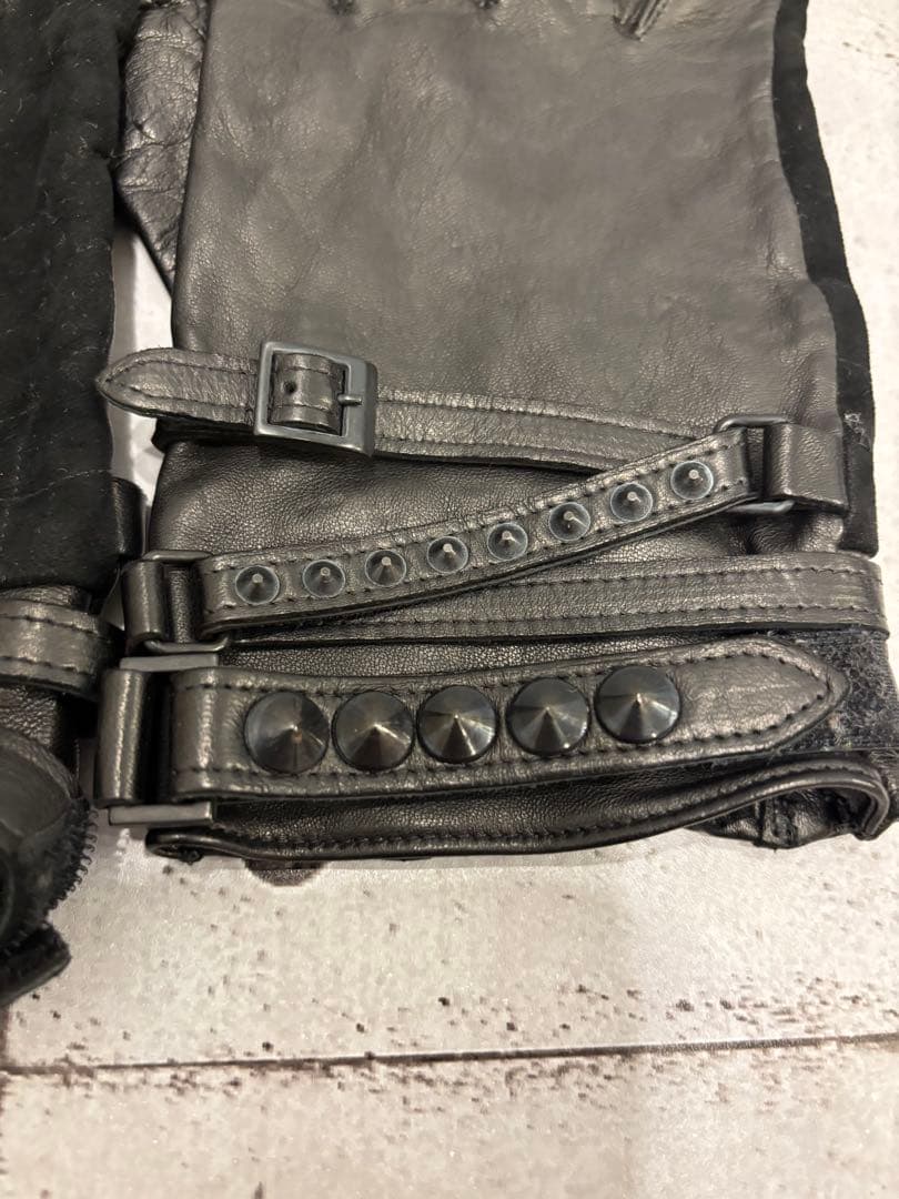 ♦︎Roen ロエン　ラムレザー スワロフスキースカル スタッズ ベルト グローブ