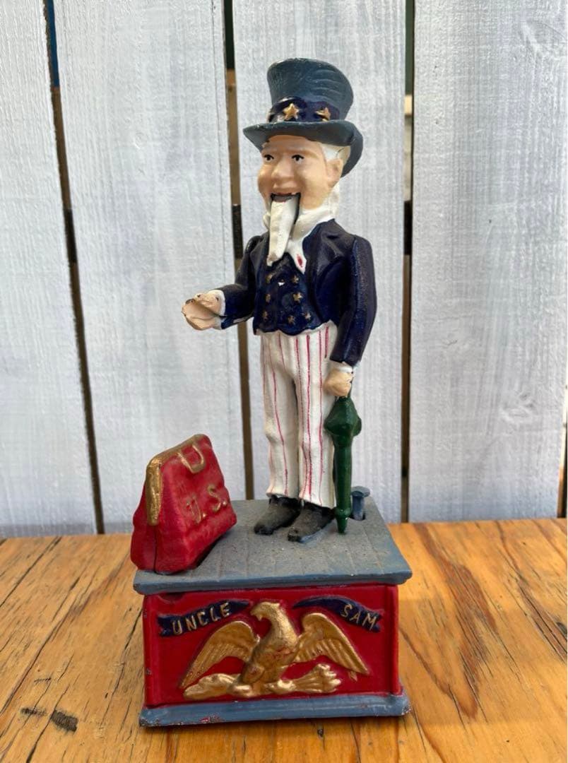 アメリカ オールドバンク 貯金箱　からくり　アンクルサム