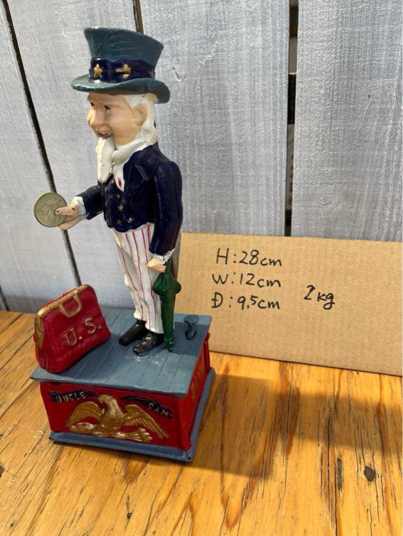 アメリカ オールドバンク 貯金箱　からくり　アンクルサム