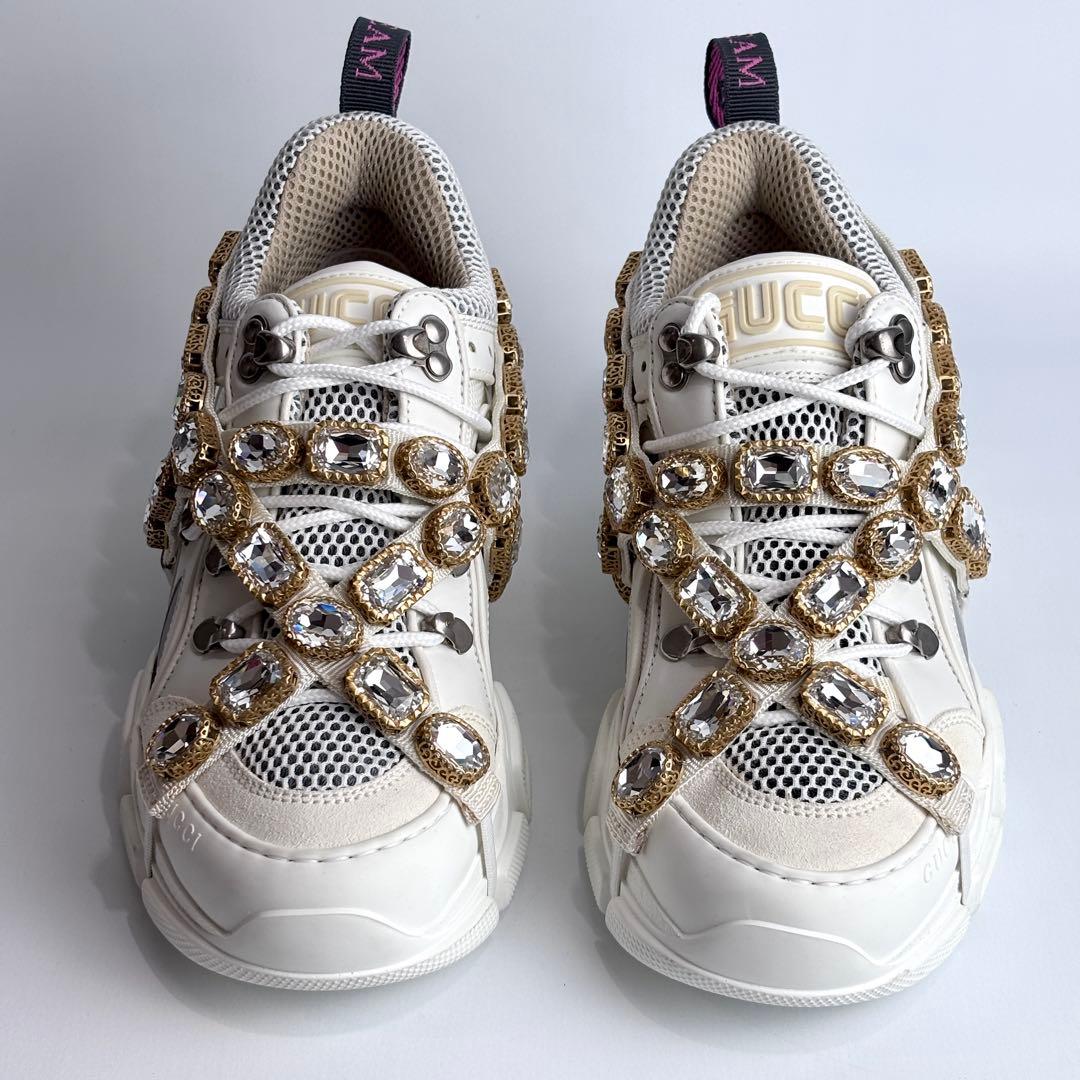 【極美品】 GUCCIグッチ フラッシュトレック スニーカー ビジュー装飾 23