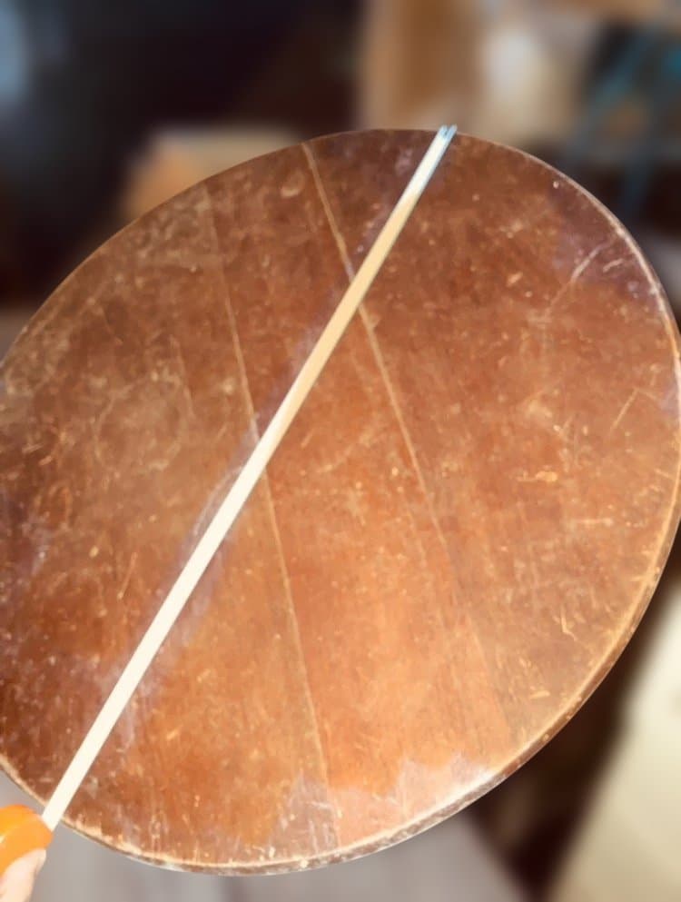 （引越しにつき18日まで！）かわいい丸ちゃぶ　木製円形　テーブル 直径約63cm