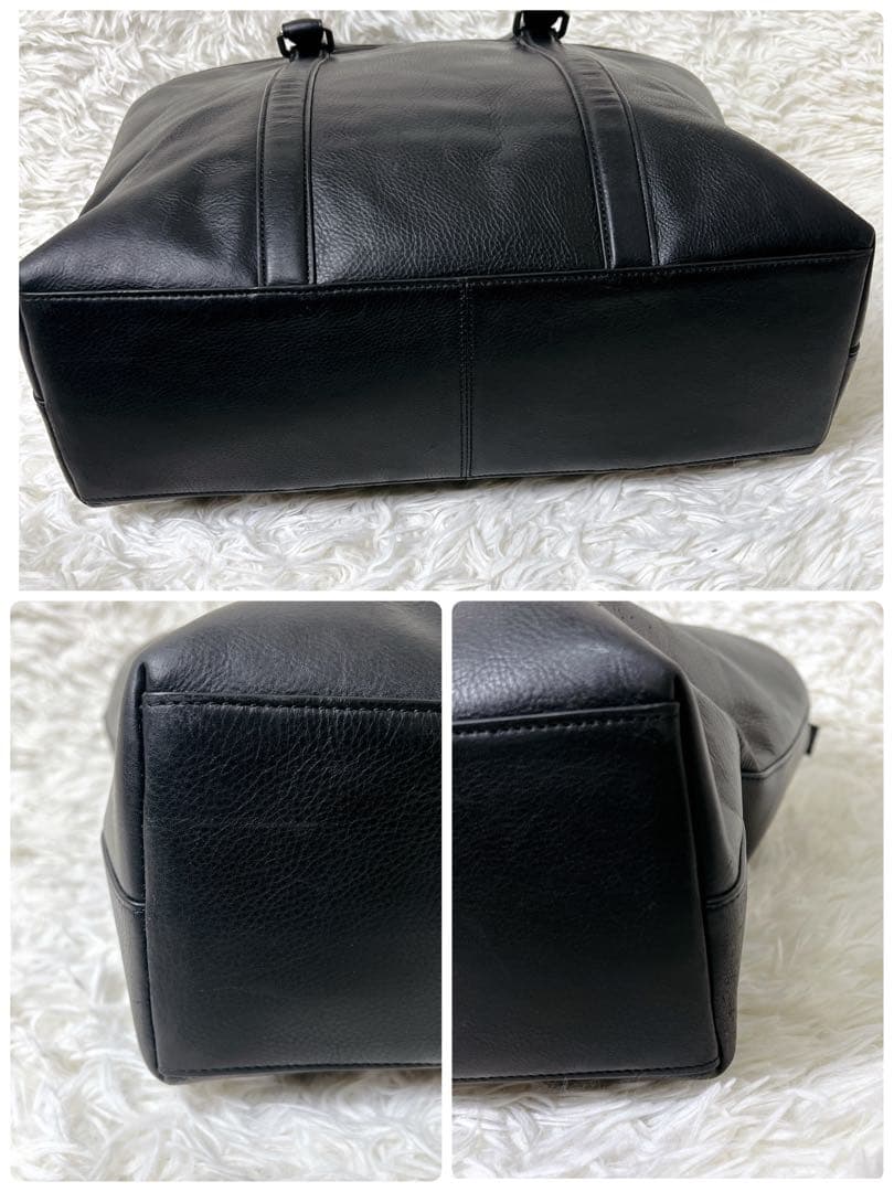 COACH メトロポリタン レザー トートバッグ ブラック チャーム付　ビジネス