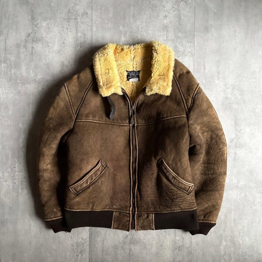【90s avirex】B-6 フライトジャケット　usa製　本革　短丈　B-3