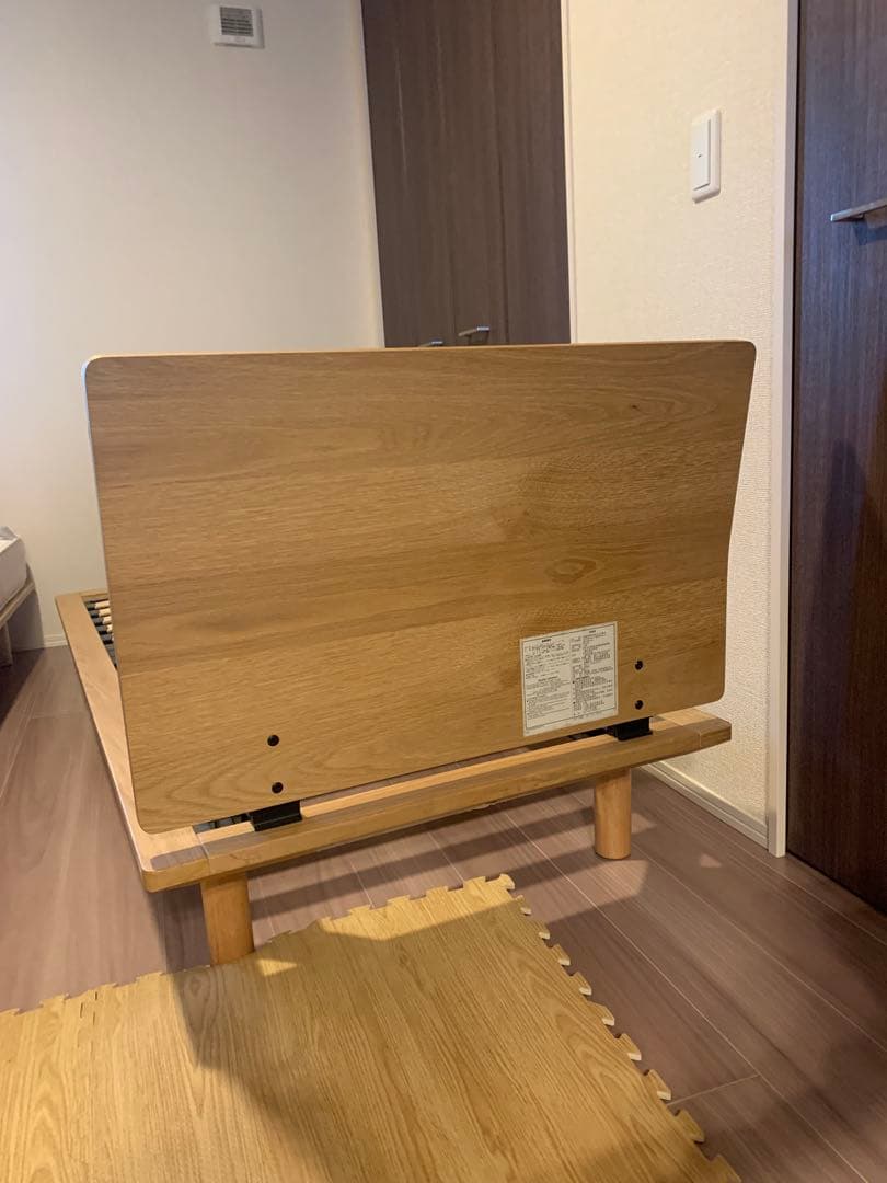 MUJI 無印良品 ヘッドボード付 木製ベッドフレーム　オーク材突板　スモール②