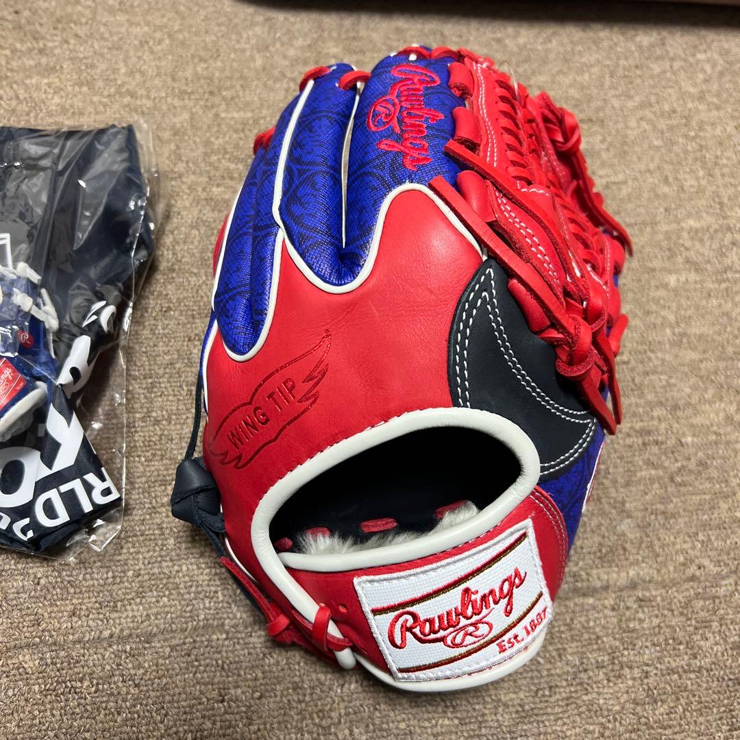 新品　Rawlings 軟式グローブ ネイビースカーレット　オールラウンド　右投