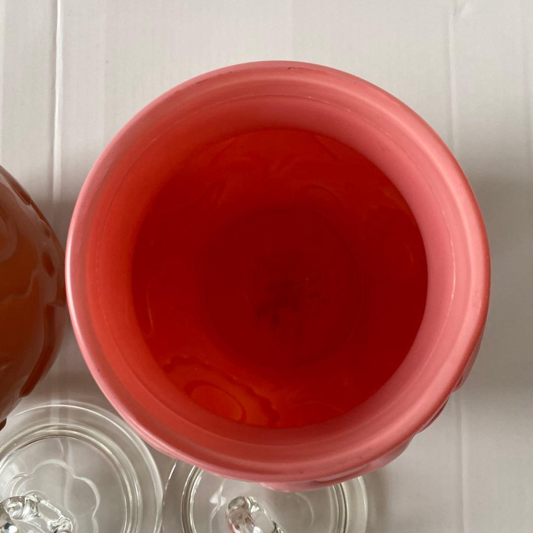 ヘーゼルアトラス　ブラウン・ピンク ガラスジャー2個セット　ヴィンテージ