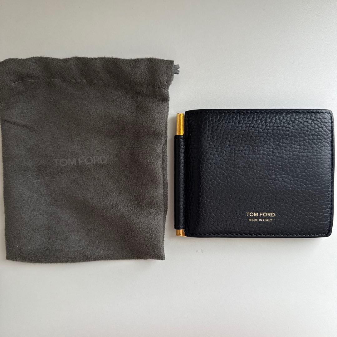 TOM FORD ブラック 二つ折りマネークリップ