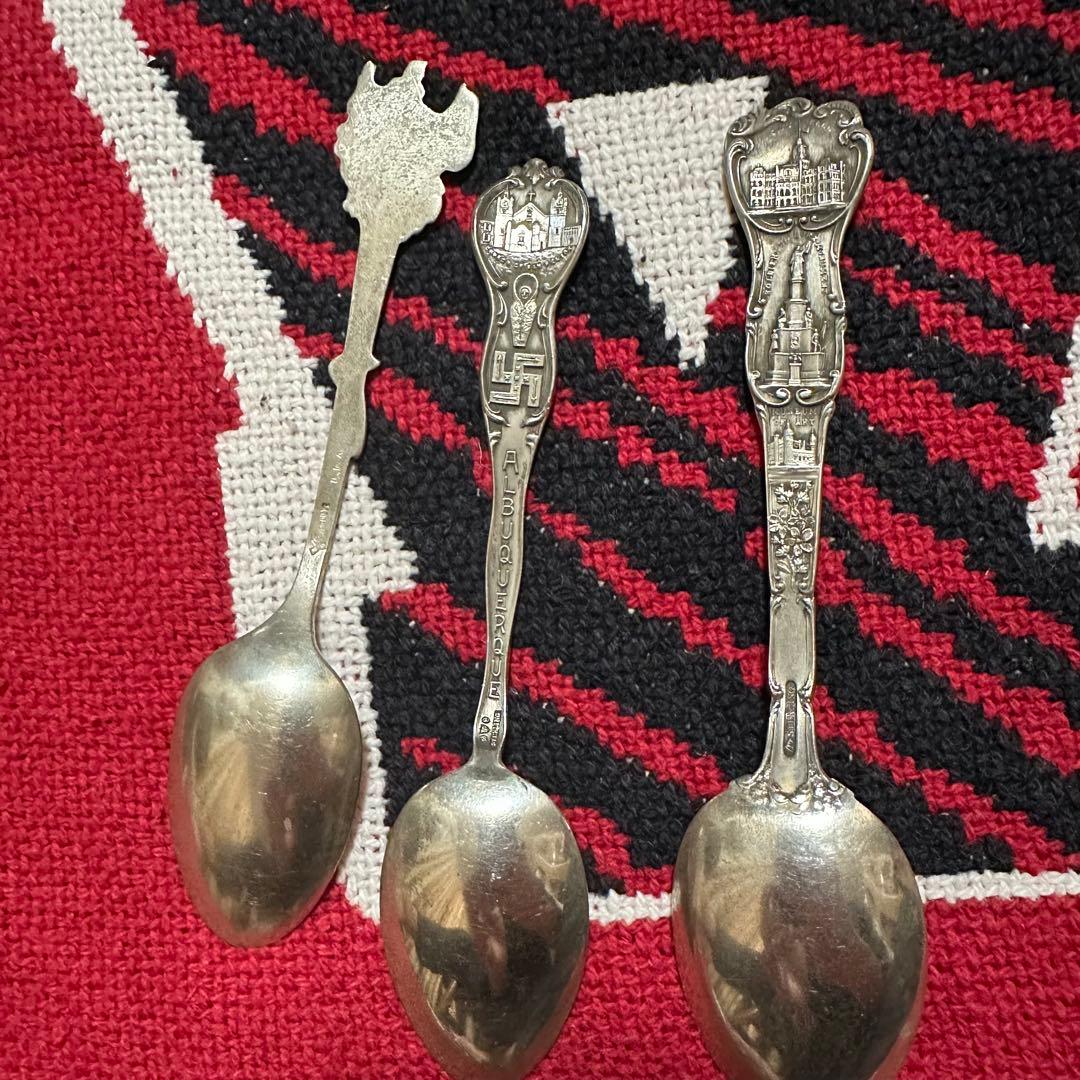 【希少】米国製 アンティーク シルバー 3点 スプーン スターリングシルバー