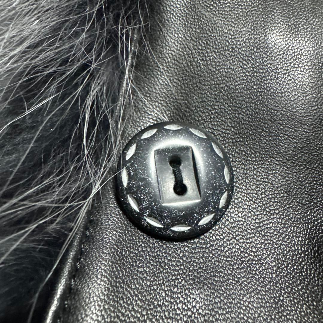 BALMAIN ラムレザー　フォックスファー　ジャケット