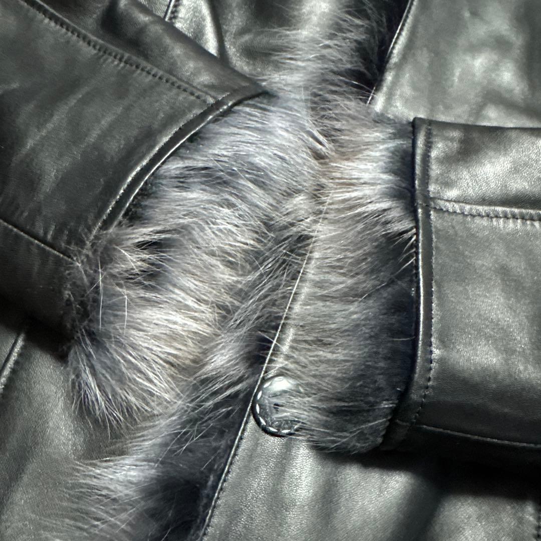 BALMAIN ラムレザー　フォックスファー　ジャケット