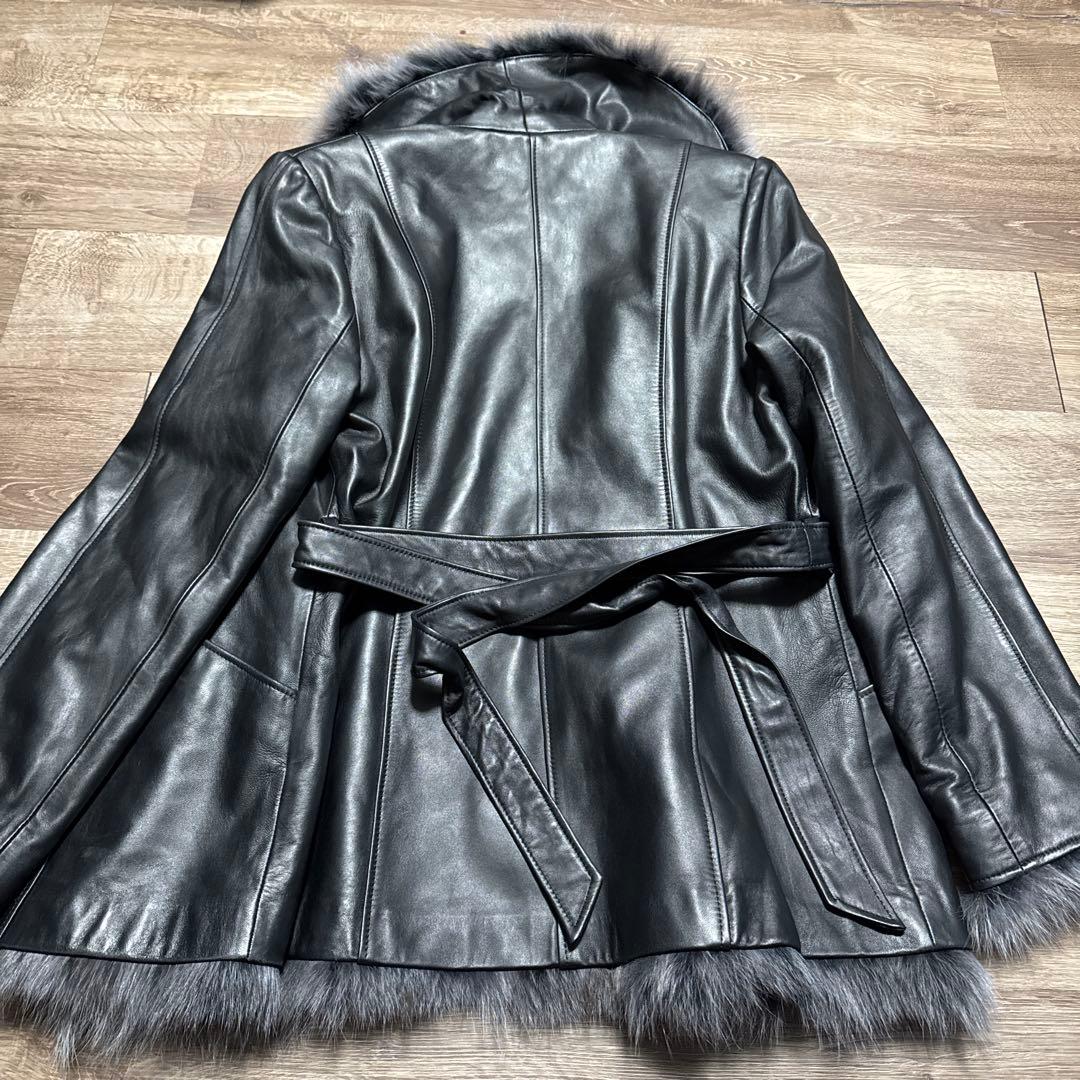 BALMAIN ラムレザー　フォックスファー　ジャケット