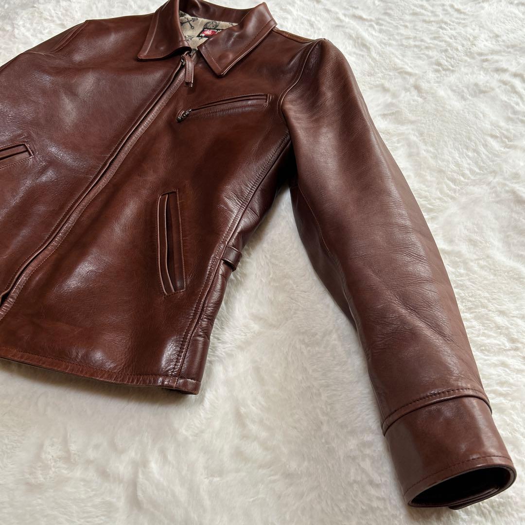 美品 Y'2 LEATHER ワイツーレザー別注品 MWS 馬革ライダース L