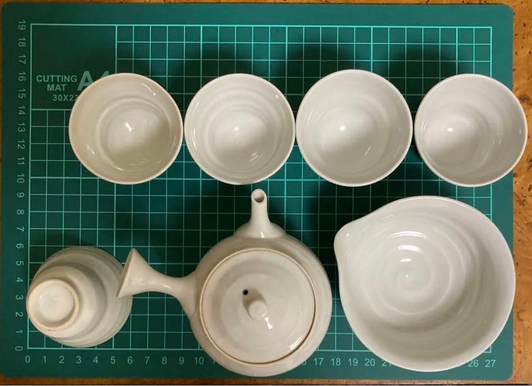 【在銘】人間国宝　朴世琦　奇泉窯　小さな煎茶器セット　玉露　作家物　共箱　共布