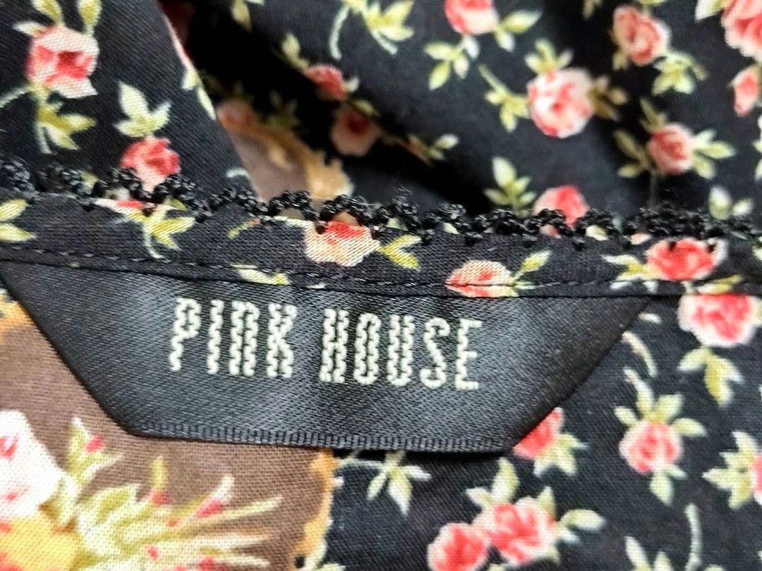 PINK HOUSE　ピンクハウス　チュニック 黒地✕小花柄　4Lサイズ